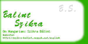 balint szikra business card